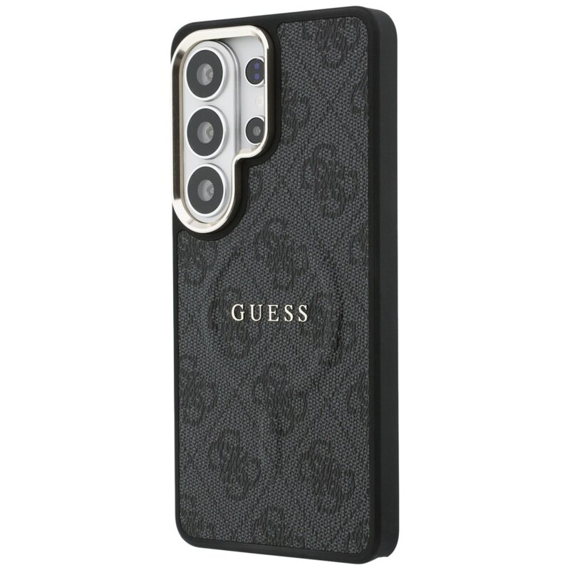 Husa Guess Samsung Galaxy S26 Ultra 4G Embossed Ring MagSafe, negru, GUHMS26LP4MSEGCK