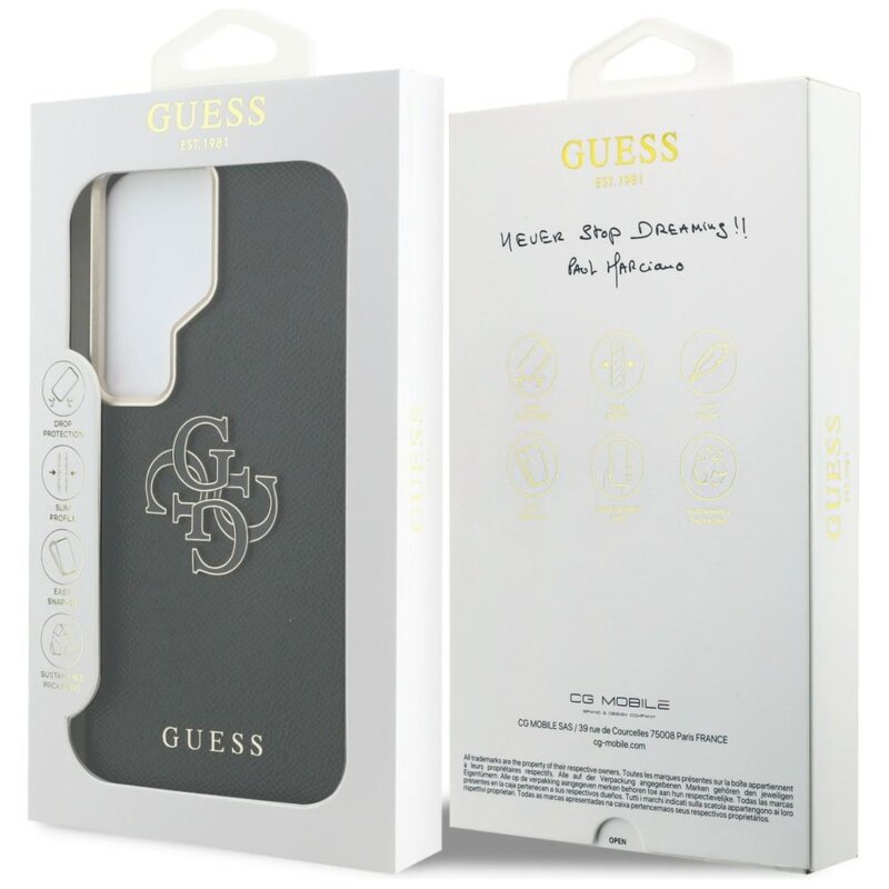 Husa Samsung Galaxy S26 Ultra Guess Grained Big 4G Metal Logo, negru, GUHCS26L5PS4RGGK