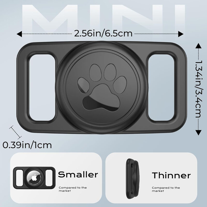 Husa AirTag waterproof pentru zgarda caini Techsuit DG1, negru