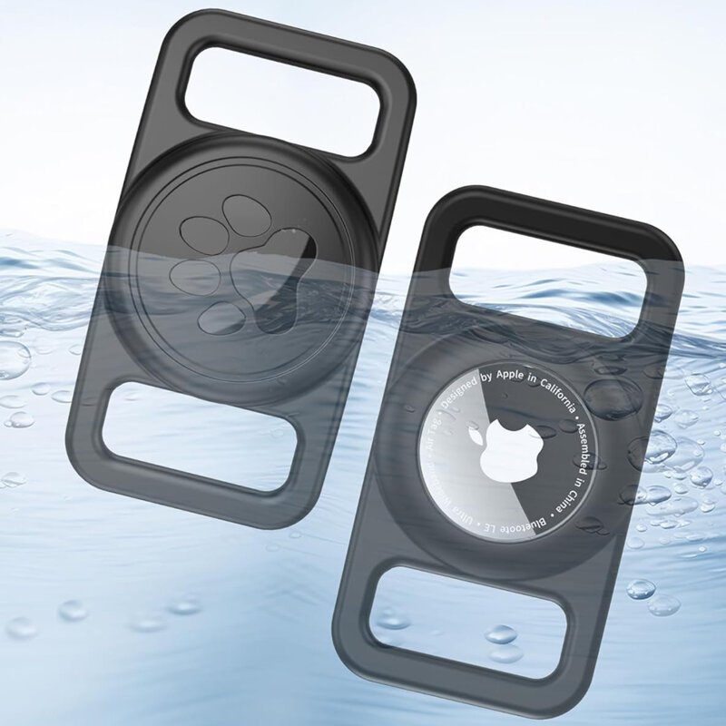 Husa AirTag waterproof pentru zgarda caini Techsuit DG1, negru