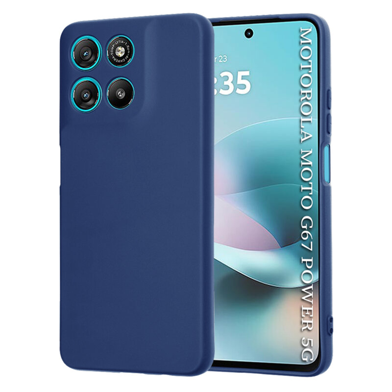 Husa silicon Motorola Moto G67 Power Techsuit SoftFlex, bleumarin