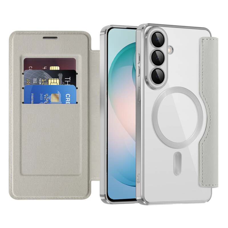 Husa Samsung Galaxy S26 Plus Techsuit SmartMag Book Case, gri