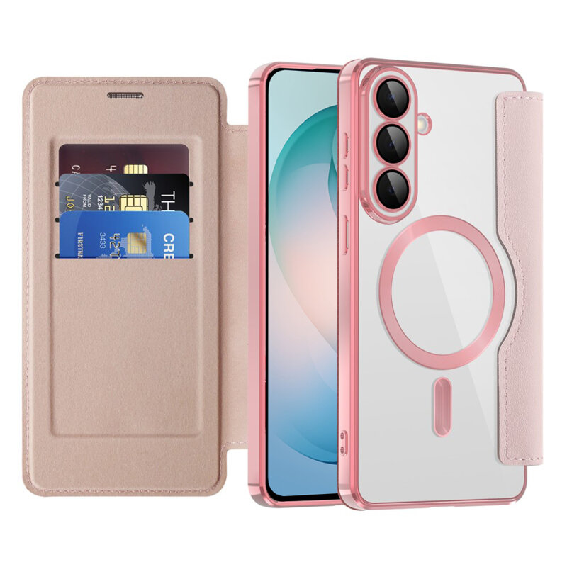 Husa Samsung Galaxy S26 Plus Techsuit SmartMag Book Case, roz