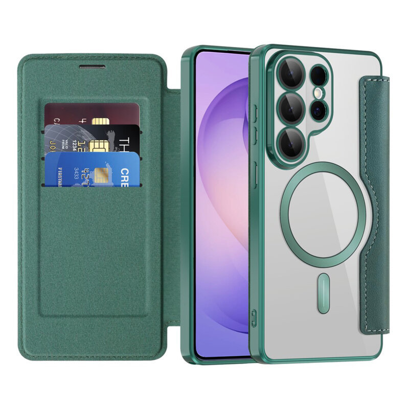Husa Samsung Galaxy S26 Ultra Techsuit SmartMag Book Case, verde