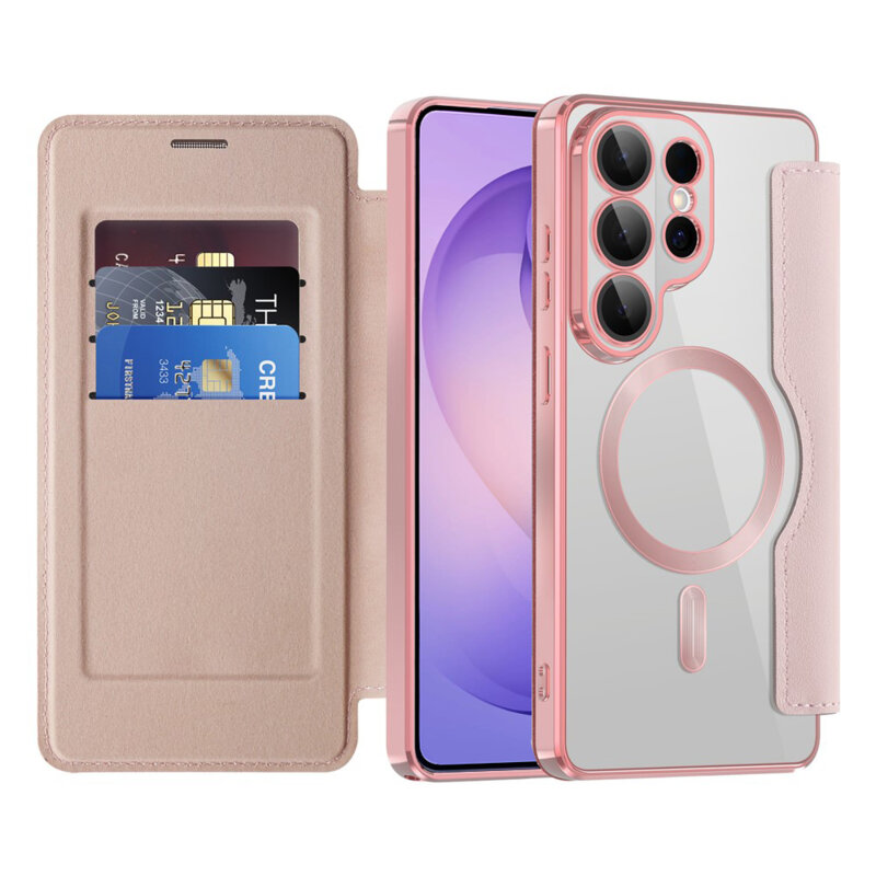 Husa Samsung Galaxy S26 Ultra Techsuit SmartMag Book Case, roz
