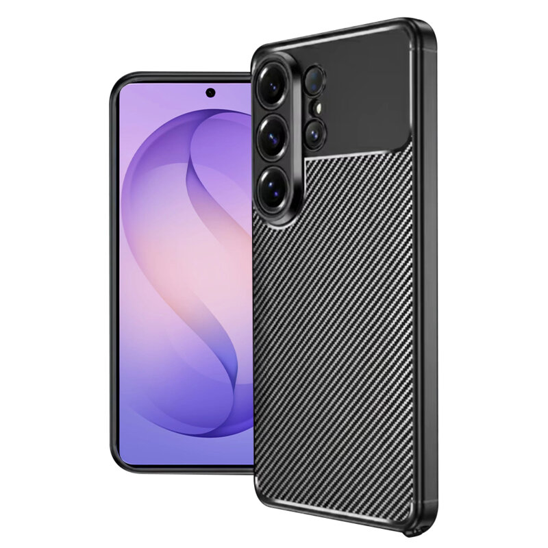 Husa Samsung Galaxy S26 Ultra Techsuit CarbonFiber, negru