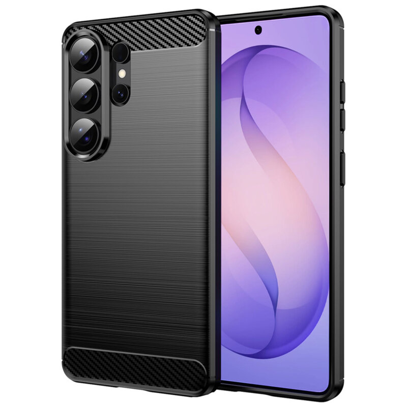 Husa Samsung Galaxy S26 Ultra Techsuit Carbon Silicone, negru