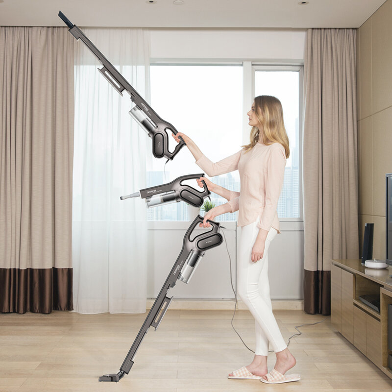 Aspirator vertical cu fir 5m Deerma, 600W, 0.6l, gri, DX700s