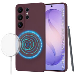 Husa silicon Samsung Galaxy S26 Ultra Techsuit SoftFlex MagSafe, bordo