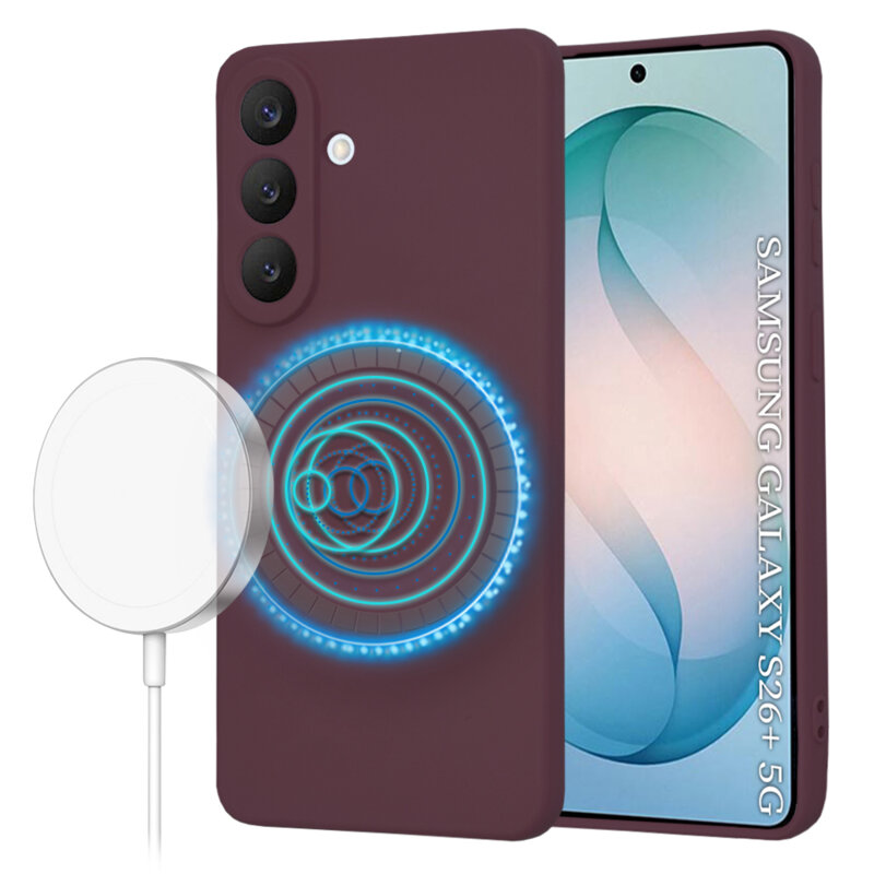 Husa silicon Samsung Galaxy S26 Plus Techsuit SoftFlex MagSafe, bordo