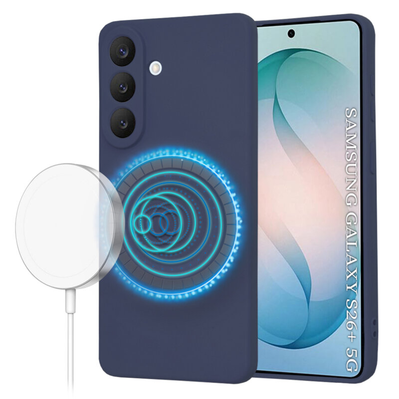 Husa silicon Samsung Galaxy S26 Plus Techsuit SoftFlex MagSafe, bleumarin