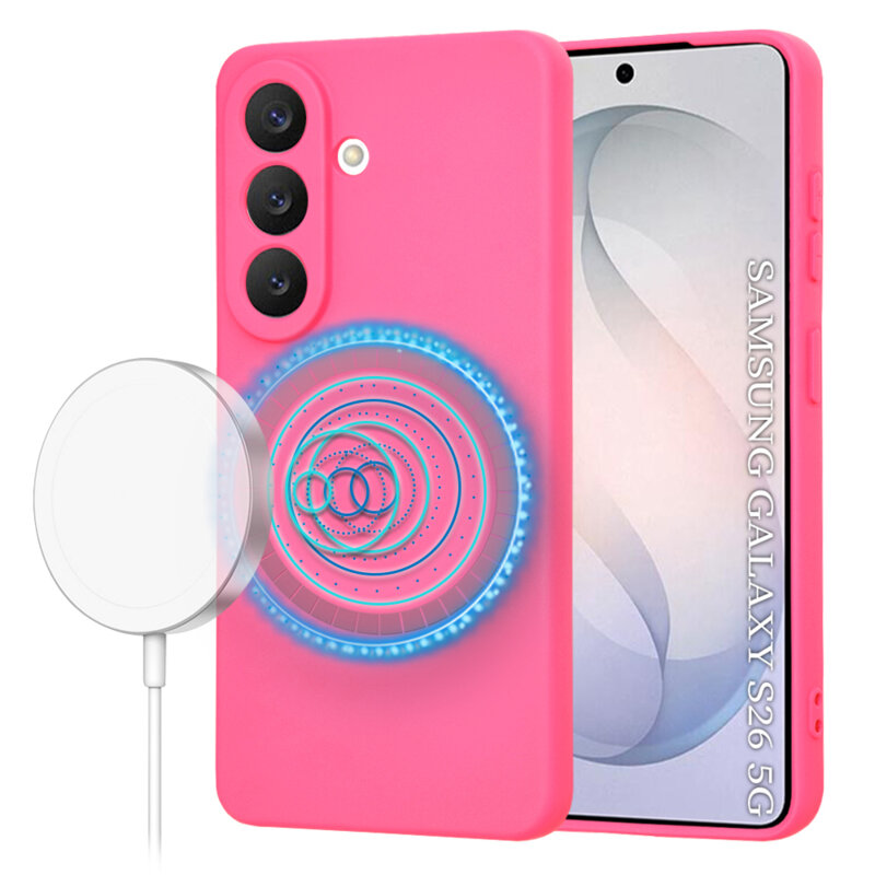Husa silicon Samsung Galaxy S26 Techsuit SoftFlex MagSafe, fucsia