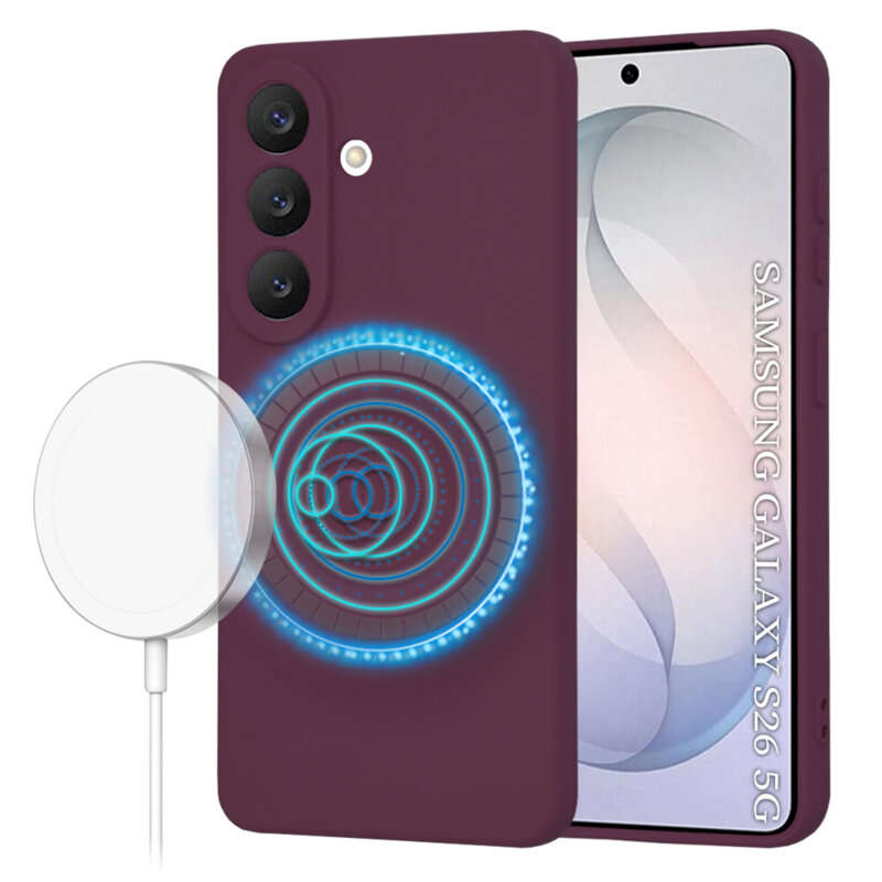 Husa silicon Samsung Galaxy S26 Techsuit SoftFlex MagSafe, bordo