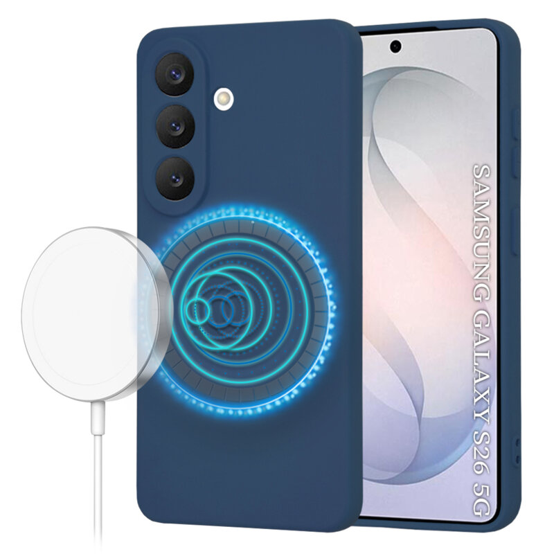 Husa silicon Samsung Galaxy S26 Techsuit SoftFlex MagSafe, bleumarin