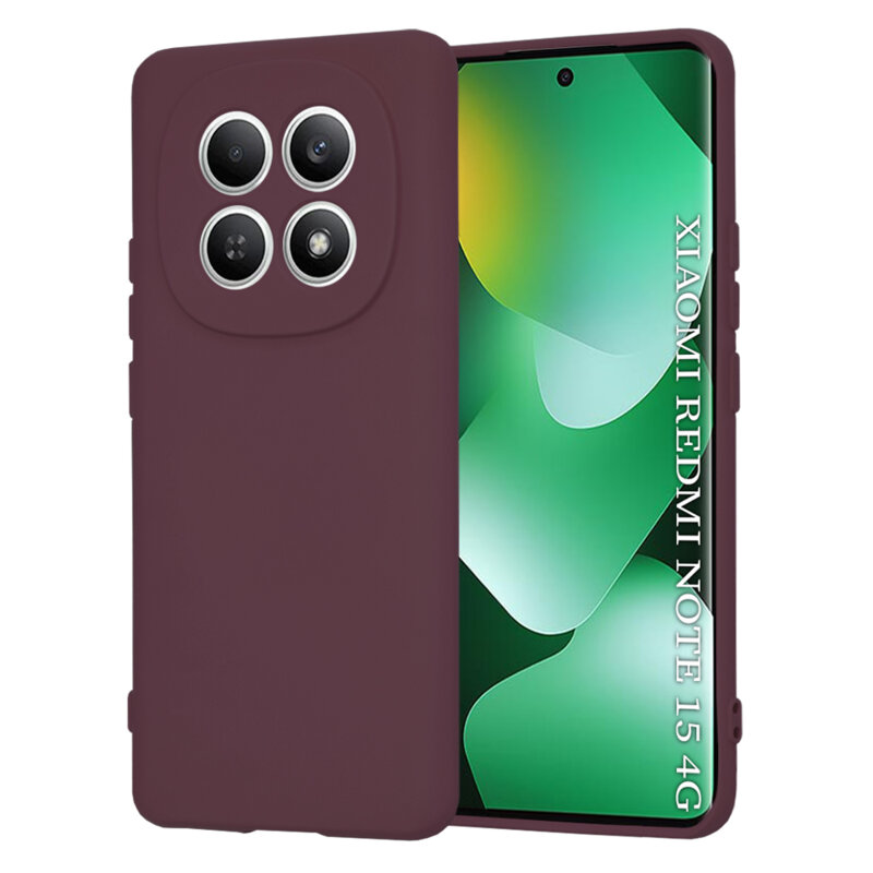 Husa silicon Xiaomi Redmi Note 15 4G Techsuit SoftFlex, bordo