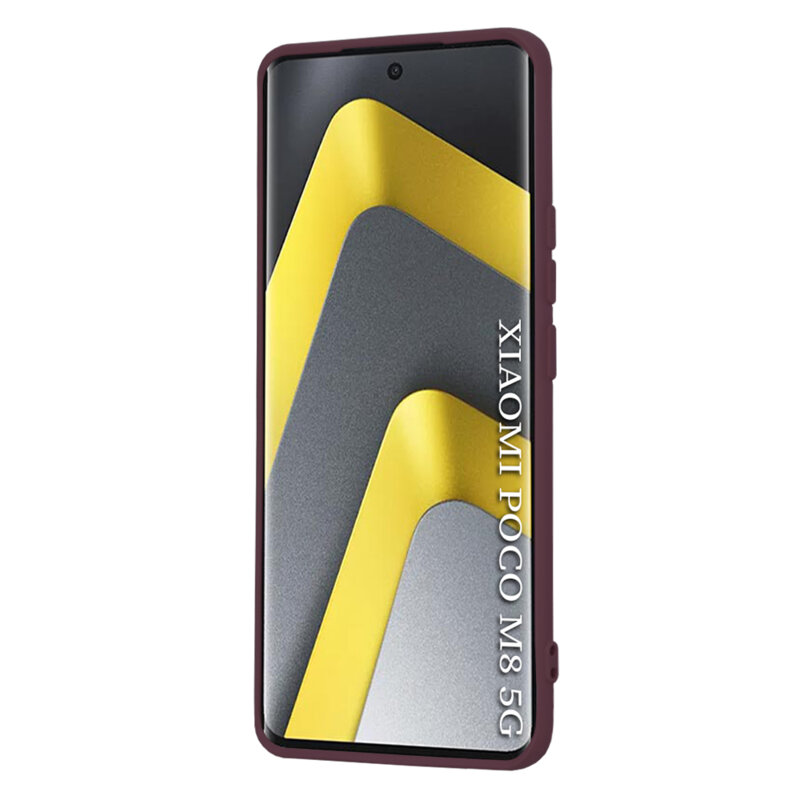 Husa silicon Xiaomi Poco M8 5G Techsuit SoftFlex, bordo