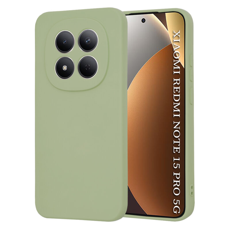 Husa silicon Xiaomi Redmi Note 15 Pro 5G Techsuit SoftFlex, verde