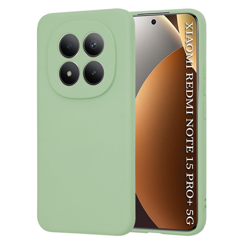 Husa silicon Xiaomi Redmi Note 15 Pro+ 5G Techsuit SoftFlex, verde deschis