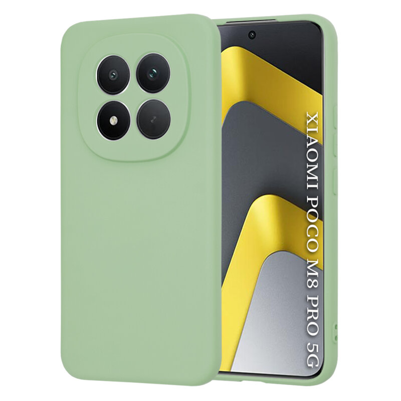 Husa silicon Xiaomi Poco M8 Pro 5G Techsuit SoftFlex, verde deschis