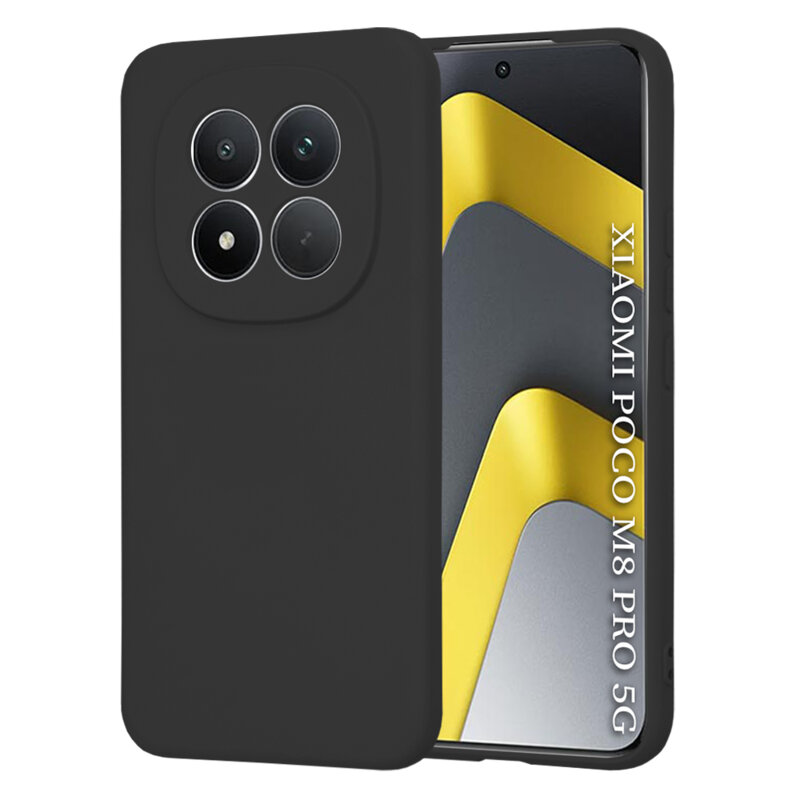 Husa silicon Xiaomi Poco M8 Pro 5G Techsuit SoftFlex, negru