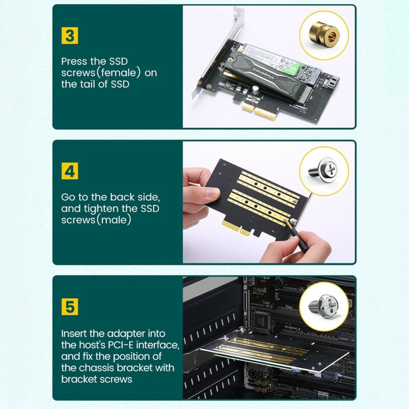 Adaptor card M.2 SATA + M.2 NVMe la PCI-E X4 Ugreen, 70504