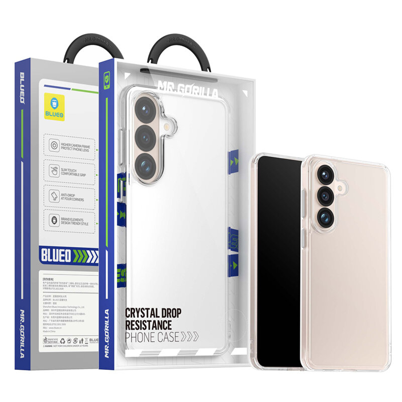 Husa Samsung Galaxy S26 Blueo Crystal+ Anti-Drop Series, transparenta