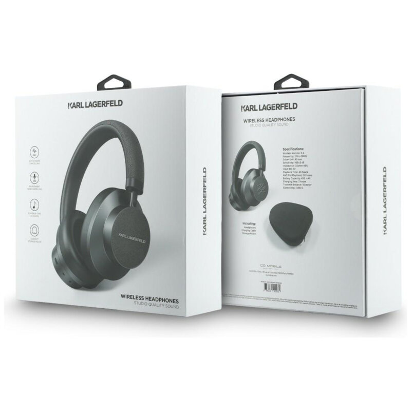 Casti Bluetooth wireless over-ear Karl Lagerfeld KLBHP73PSACKMG