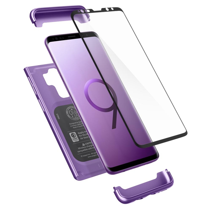 [PACHET 360°] Husa + Sticla Samsung Galaxy S9+ Plus Thin Fit SPIGEN - Lilac Purple