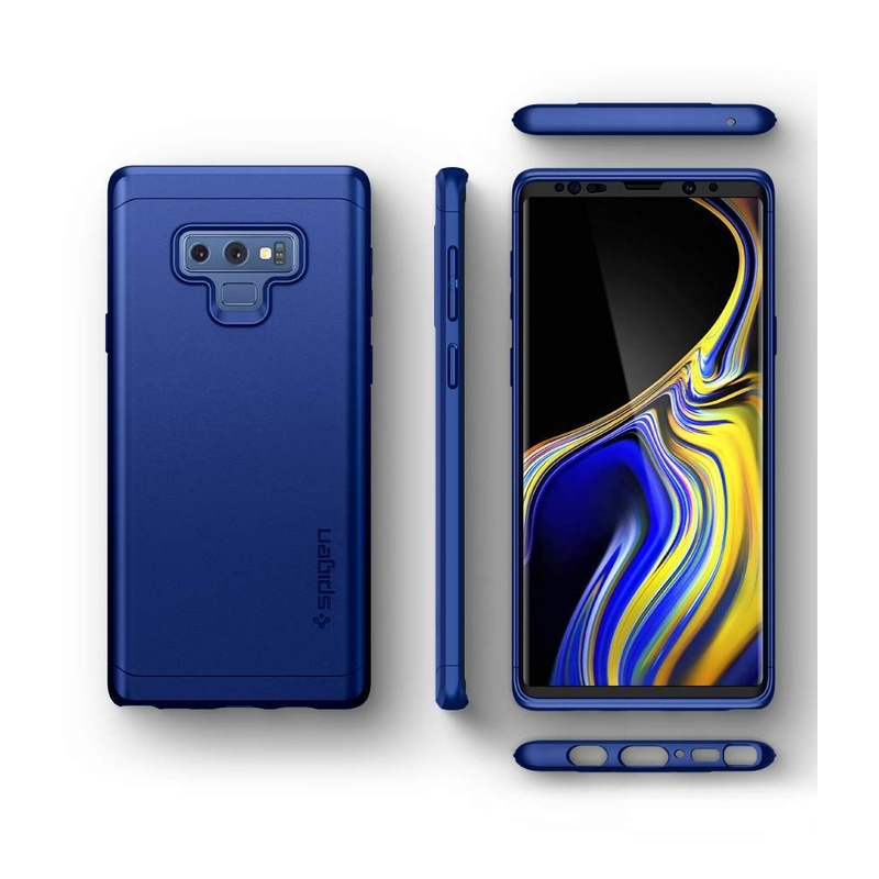 [PACHET 360°] Husa + Sticla Samsung Galaxy Note 9 Thin Fit SPIGEN - Ocean Blue