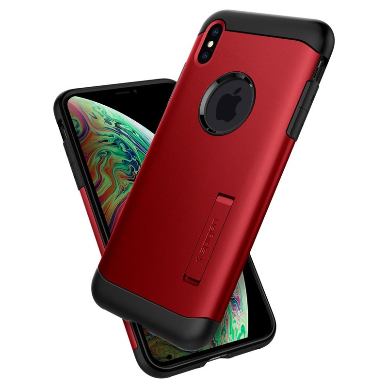 Husa iPhone XS Max Spigen Slim Armor, rosu