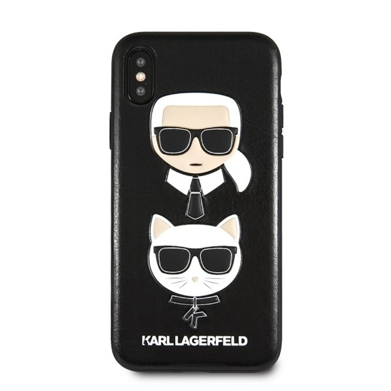 Bumper iPhone XS Max Karl Lagerfeld Karl & Choupette KLHCI65KICKC - Black