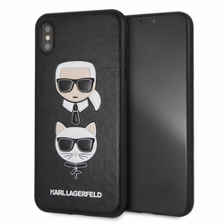 Bumper iPhone XS Max Karl Lagerfeld Karl & Choupette KLHCI65KICKC - Black