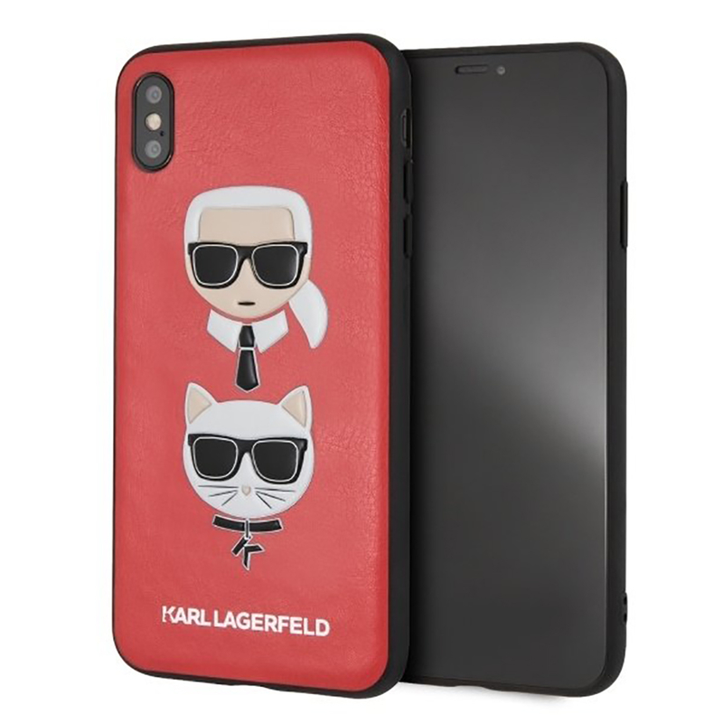 Bumper iPhone XS Max Karl Lagerfeld Karl & Choupette KLHCI65KICKCRE - Red
