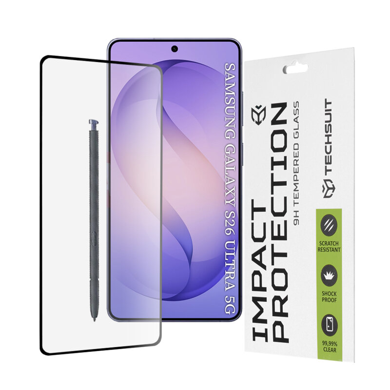 Folie sticla Samsung Galaxy S26 Ultra Techsuit 111D Full Glue Full Cover, negru