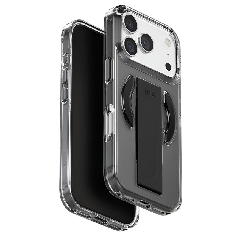 Husa iPhone 17 Pro Max UNIQ Heldro Air MagClick, negru/transparenta