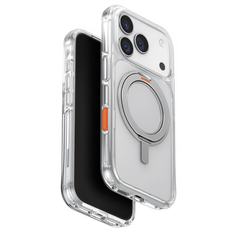 Husa iPhone 17 Pro UNIQ Swivix 360° Kickstand, argintiu