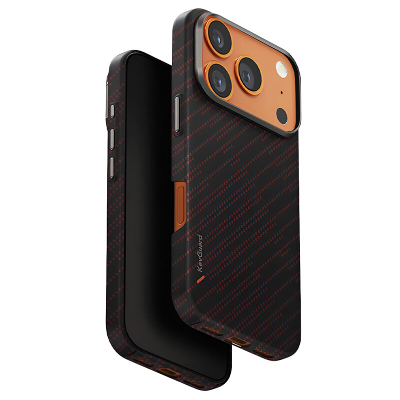 Husa iPhone 17 Pro Max UNIQ Keva Aramid, rosu