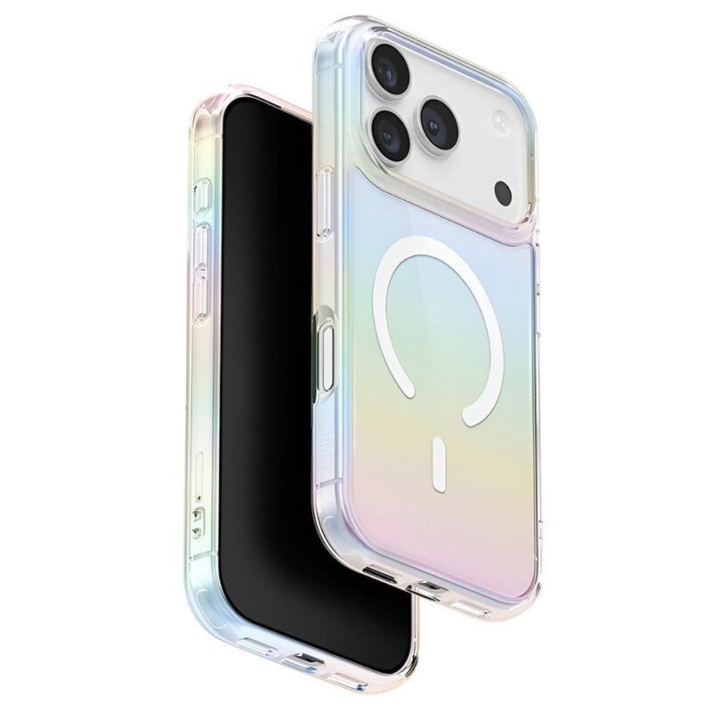 Husa iPhone 17 Pro UNIQ Iridescia MagClick™, Rainbow