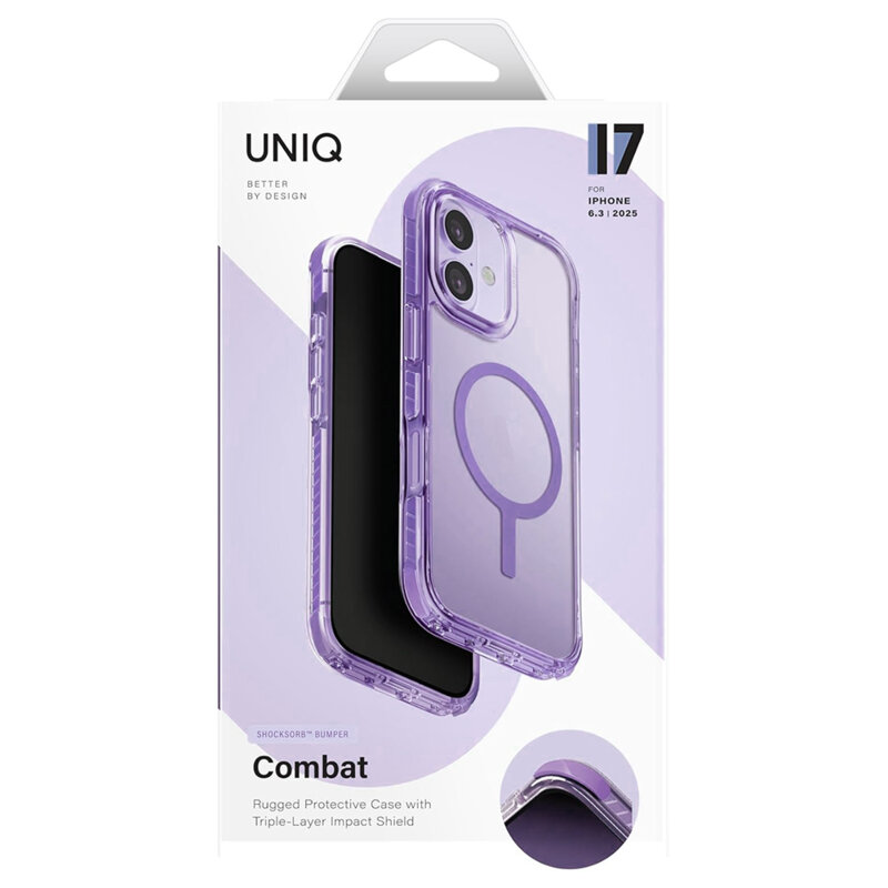 Husa iPhone 17 UNIQ Combat MagClick, negru