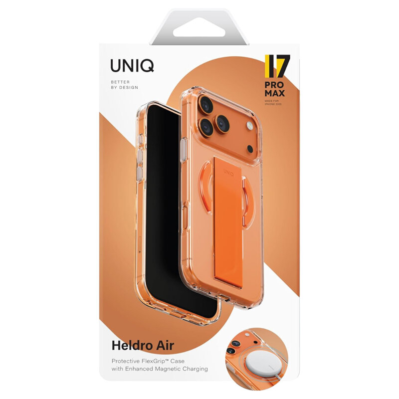 Husa iPhone 17 Pro Max UNIQ Heldro Air MagClick, oranj