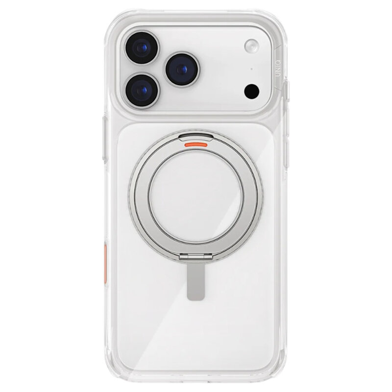Husa iPhone 17 Pro UNIQ Swivix 360° Kickstand, argintiu