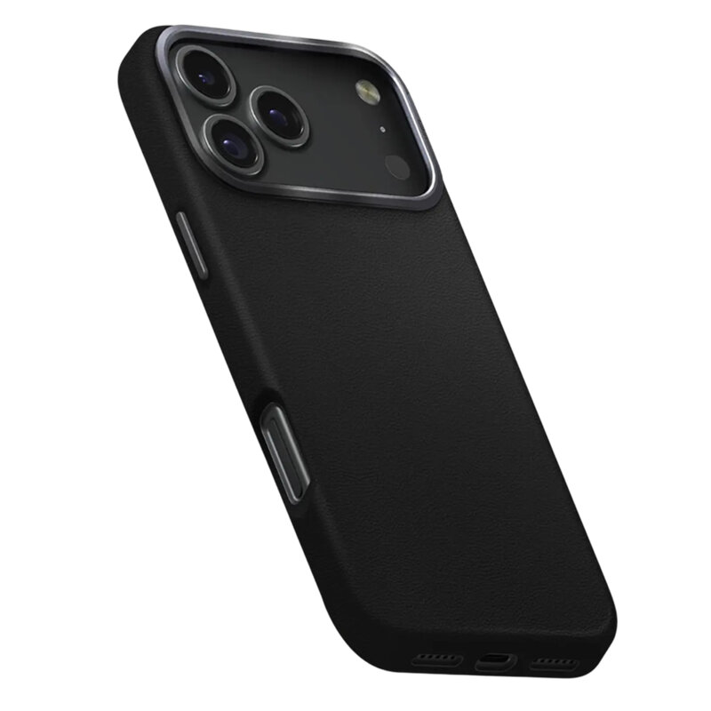 Husa iPhone 17 UNIQ Lyden Leatherette, negru