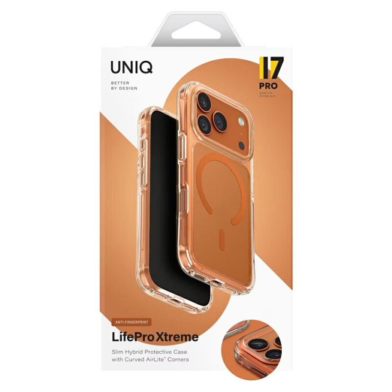 Husa iPhone 17 Pro UNIQ LifePro Xtreme MagClick, oranj
