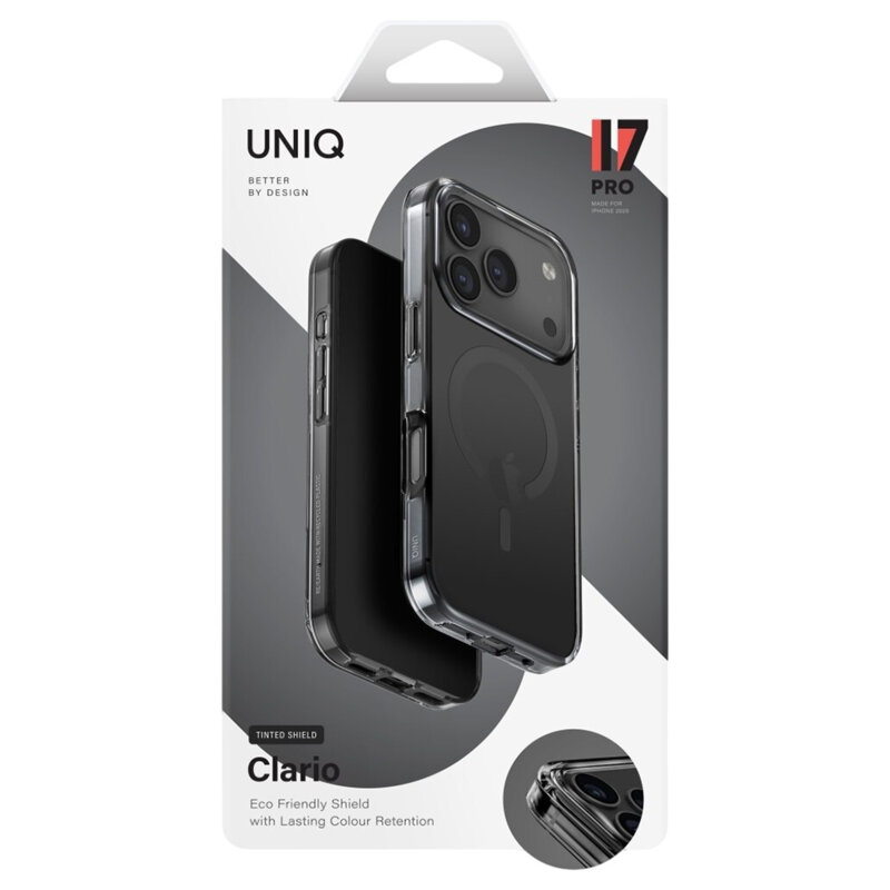 Husa iPhone 17 Pro Max UNIQ Clario MagClick™, negru