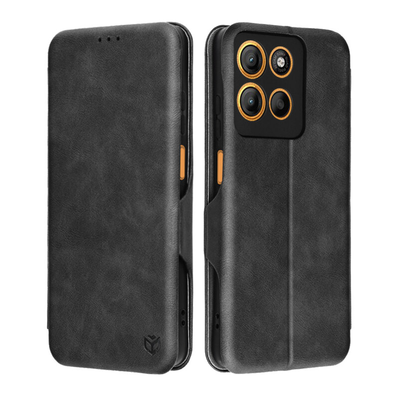 Husa 360° Motorola Moto G17 Techsuit Safe Wallet Plus, negru