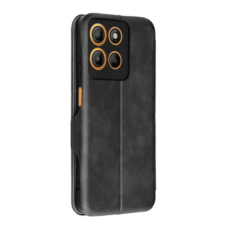 Husa 360° Motorola Moto G17 Techsuit Safe Wallet Plus, negru