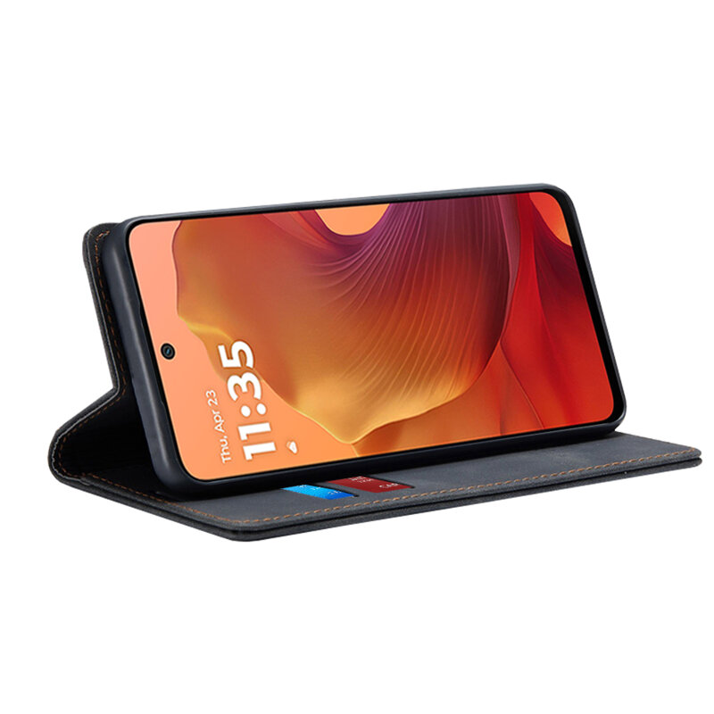 Husa piele Motorola Moto G17 Power Techsuit Confy Cover, negru