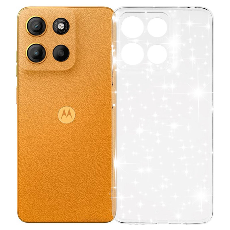 Husa sclipici Motorola Moto G17 Techsuit SparkleSkin, transparenta