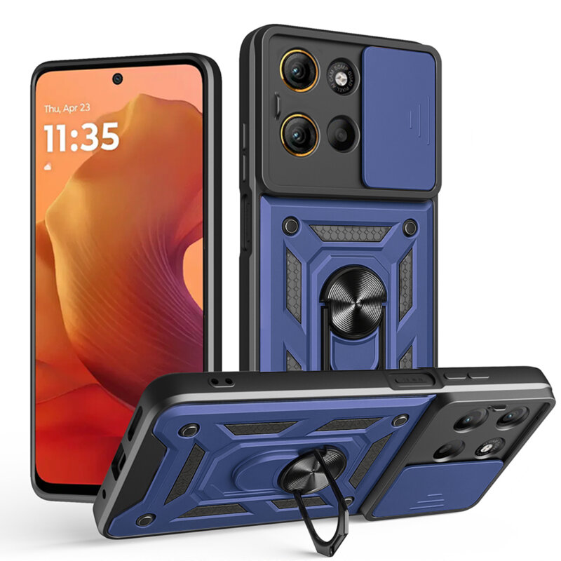 Husa Motorola Moto G17 protectie camera Techsuit CamShield Series, albastru