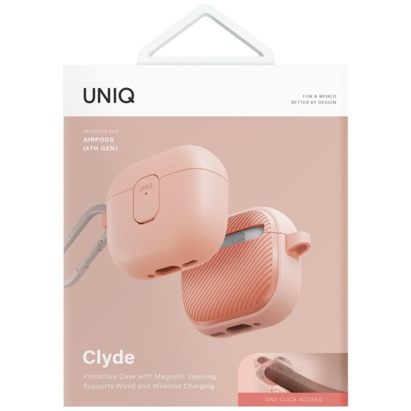 Husa AirPods 4 UNIQ Clyde Series, coral